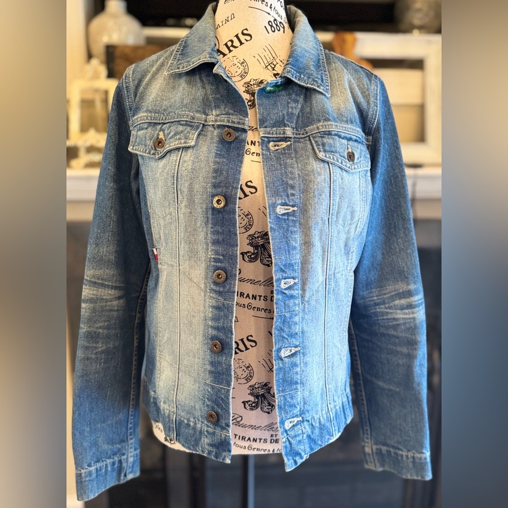 Vintage Tommy Hilfiger Jean Jacket Button Front Denim 90s Y2K Women’s Light Med